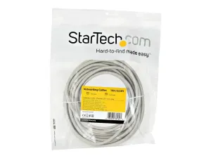 StarTech .com 10m CAT6A Ethernet Cable, 10 Gigabit Shielded Snagless RJ45 100W PoE Patch Cord, CAT 6A 10GbE STP Network Cable w/Strain Relief, Grey, UL Certified Wiring/TIA - miniature 4