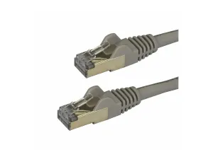 StarTech .com 1.5m CAT6A Ethernet Cable, 10 Gigabit Shielded Snagless RJ45 100W PoE Patch Cord, CAT 6A 10GbE STP Network Cable w/Strain Relief, Grey, UL Certified Wiring/TIA - miniature 3