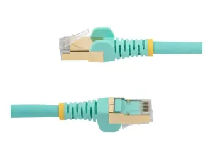 Startech 50cm CAT6A Ethernet Cable, 10 Gigabit Shielded Snagless RJ45 100W PoE Patch Cord, CAT 6A 10GbE STP Network Cable w/Strain Relief, Aqua, UL Certified Wiring/TIA - miniature 3