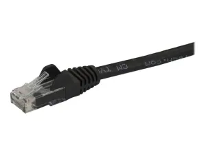 StarTech .com 15m CAT6 Ethernet Cable, 10 Gigabit Snagless RJ45 650MHz 100W PoE Patch Cord, CAT 6 10GbE UTP Network Cable w/Strain Relief, Black, Wiring is UL Certified/TIA - miniature 3