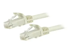 StarTech .com 15m CAT6 Ethernet Cable, 10 Gigabit Snagless RJ45 650MHz 100W PoE Patch Cord, CAT 6 10GbE UTP Network Cable w/Strain Relief, White, Wiring is UL Certified/TIA - miniature 1