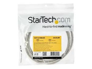 StarTech .com 2m CAT6 Ethernet Cable, 10 Gigabit Snagless RJ45 650MHz 100W PoE Patch Cord, CAT 6 10GbE UTP Network Cable w/Strain Relief, Grey, Wiring is UL Certified/TIA - miniature 3