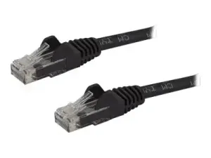 StarTech .com 7.5m CAT6 Ethernet Cable, 10 Gigabit Snagless RJ45 650MHz 100W PoE Patch Cord, CAT 6 10GbE UTP Network Cable w/Strain Relief, Black, Wiring is UL Certified/TIA - miniature 1