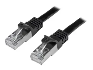 Startech 1m CAT6 Ethernet Cable, 10 Gigabit Shielded Snagless RJ45 100W PoE Patch Cord, CAT 6 10GbE SFTP Network Cable w/Strain Relief, Black, Wiring is UL Certified/TIA