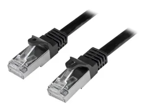 Startech 50cm CAT6 Ethernet Cable, 10 Gigabit Shielded Snagless RJ45 100W PoE Patch Cord, CAT 6 10GbE SFTP Network Cable w/Strain Relief, Black, Wiring is UL Certified/TIA - miniature 1