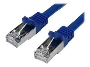 Startech 50cm CAT6 Ethernet Cable, 10 Gigabit Shielded Snagless RJ45 100W PoE Patch Cord, CAT 6 10GbE SFTP Network Cable w/Strain Relief, Blue, Wiring is UL Certified/TIA - miniature 1
