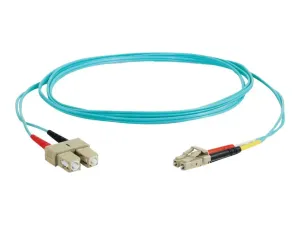 C2G LC-SC 10Gb 50/125 OM3 Duplex Multimode PVC Fiber Optic Cable (LSZH) - miniature 1