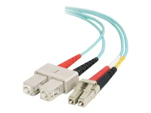 C2G LC-SC 10Gb 50/125 OM3 Duplex Multimode PVC Fiber Optic Cable (LSZH) - miniature 2