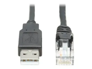 Eaton Tripp Lite Series USB Type-A to RJ45 Rollover Console Cable, M/M, Black - miniature 1