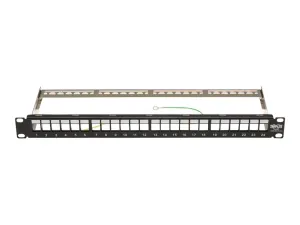 Eaton Tripp Lite Series 24-Port 1U Rack-Mount Shielded Blank Keystone/Multimedia Patch Panel, RJ45 Ethernet, USB, HDMI, Cat5e/6 - miniature 1
