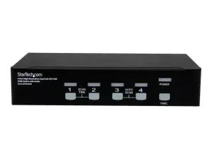 StarTech.com Commutateur KVM 4 Ports DVI USB, Audio Montage en Rack - miniature 1