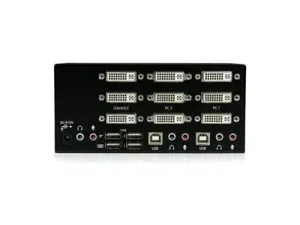 StarTech .com Switch commutateur KVM triple affichage DVI à 2 ports avec audio et hub USB 2.0 - miniature 5