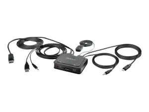StarTech .com Switch KVM à Câble Hybride USB-C DisplayPort 2 Ports, 4K60Hz - miniature 2