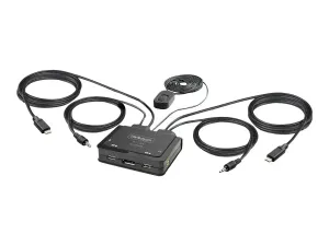 StarTech .com Switch KVM à Câble Hybride USB-C DisplayPort 2 Ports, 4K60Hz - miniature 1