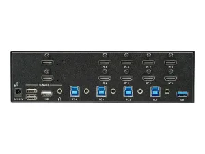 StarTech .com Switch KVM double affichage HDMI 4K 30 Hz à 4 ports avec hub USB intégré - miniature 4