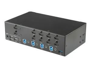 StarTech .com Switch KVM double affichage HDMI 4K 30 Hz à 4 ports avec hub USB intégré - miniature 2