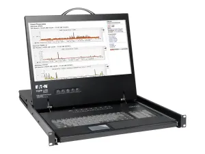 Eaton Tripp Lite Series 8-Port Rack Console VGA KVM Switch w/ 19" LCD 1U TAA - miniature 1