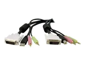 StarTech .com Câble de commutateur KVM DVI-D Dual Link USB 4 en 1 de 1,8 m avec audio et microphone - miniature 4