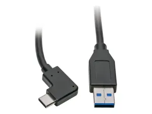 Eaton Tripp Lite Series USB-C to USB-A Cable (M/M), Right-Angle C, USB 3.2 Gen 1 (5 Gbps), Thunderbolt 3 Compatible, 3 ft. (0.91 m) - miniature 1