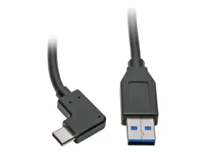 Eaton Tripp Lite Series USB-C to USB-A Cable (M/M), Right-Angle C, USB 3.2 Gen 1 (5 Gbps), Thunderbolt 3 Compatible, 3 ft. (0.91 m) - miniature 2