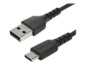 StarTech 1m USB A to USB C Charging Cable, Durable Fast Charge & Sync USB 2.0 to USB Type C Data Cord, Rugged TPE Jacket Aramid Fiber M/M 3A Black, Samsung S10, S20, iPad Pro, Pixel - miniature 4
