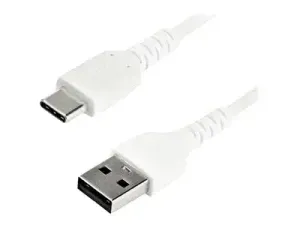 StarTech 1m USB A to USB C Charging Cable, Durable Fast Charge & Sync USB 2.0 to USB Type C Data Cord, Rugged TPE Jacket Aramid Fiber M/M 3A White, Samsung S10, S20, iPad Pro, Pixel - miniature 3