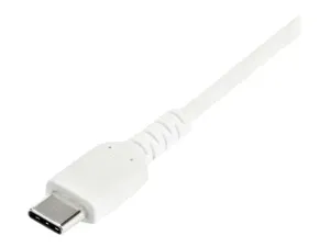 StarTech 1m USB A to USB C Charging Cable, Durable Fast Charge & Sync USB 2.0 to USB Type C Data Cord, Rugged TPE Jacket Aramid Fiber M/M 3A White, Samsung S10, S20, iPad Pro, Pixel - miniature 5
