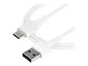 StarTech 1m USB A to USB C Charging Cable, Durable Fast Charge & Sync USB 2.0 to USB Type C Data Cord, Rugged TPE Jacket Aramid Fiber M/M 3A White, Samsung S10, S20, iPad Pro, Pixel - miniature 2
