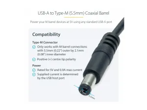 StarTech .com Câble d'alimentation USB vers prise DC de 91 cm - miniature 4
