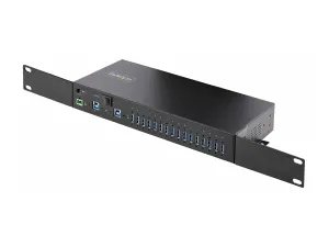 StarTech .com 16-Port Industrial USB 5Gbps Hub with Power Adapter, Metal Enclosure, Mountable, ESD Protection, Terminal Block Power, USB Charging, Dual-Host Switch - miniature 2