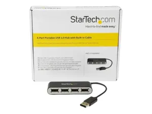 Startech Hub USB 2.0 portable à 4 ports avec câble intégré - miniature 4