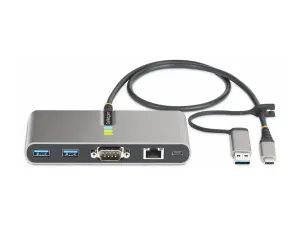 StarTech .com Hub USB-C à 2 Ports avec Ethernet et RS-232, PD, 2x USB-A - miniature 1