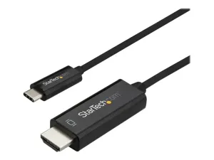 StarTech .com 3ft (1m) USB C to HDMI Cable, 4K 60Hz USB Type C to HDMI 2.0 Video Adapter Cable, Thunderbolt 3 Compatible, Laptop to HDMI Monitor/Display, DP 1.2 Alt Mode HBR2 Cable, Black - miniature 5