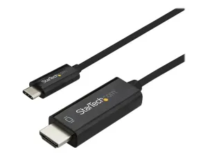 StarTech .com 3ft (1m) USB C to HDMI Cable, 4K 60Hz USB Type C to HDMI 2.0 Video Adapter Cable, Thunderbolt 3 Compatible, Laptop to HDMI Monitor/Display, DP 1.2 Alt Mode HBR2 Cable, Black - miniature 1