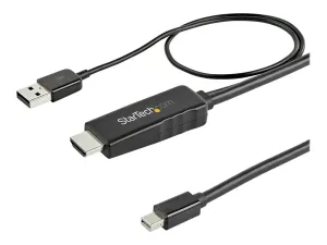 StarTech .com 3ft (1m) HDMI to Mini DisplayPort Cable 4K 30Hz, Active HDMI to mDP Adapter Converter Cable with Audio, USB Powered, Mac & Windows, HDMI Male to mDP Male Video Adapter Cable - miniature 4