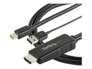 StarTech .com 6ft (2m) HDMI to Mini DisplayPort Cable 4K 30Hz, Active HDMI to mDP Adapter Converter Cable with Audio, USB Powered, Mac & Windows, HDMI Male to mDP Male Video Adapter Cable - miniature 3