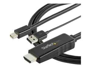 StarTech .com 6ft (2m) HDMI to Mini DisplayPort Cable 4K 30Hz, Active HDMI to mDP Adapter Converter Cable with Audio, USB Powered, Mac & Windows, HDMI Male to mDP Male Video Adapter Cable - miniature 2