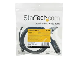 StarTech .com 6ft (2m) HDMI to Mini DisplayPort Cable 4K 30Hz, Active HDMI to mDP Adapter Converter Cable with Audio, USB Powered, Mac & Windows, HDMI Male to mDP Male Video Adapter Cable - miniature 1