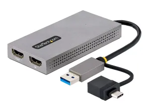 StarTech .com Adaptateur USB vers Double HDMI, USB A/C, 1x4K30Hz/1x1080p - miniature 1
