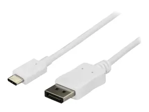 StarTech 6ft/1.8m USB C to DisplayPort 1.2 Cable 4K 60Hz, USB-C to DisplayPort Adapter Cable HBR2, USB Type-C DP Alt Mode to DP Monitor Video Cable, Works with Thunderbolt 3, White - miniature 2