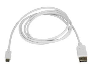 StarTech 6ft/1.8m USB C to DisplayPort 1.2 Cable 4K 60Hz, USB-C to DisplayPort Adapter Cable HBR2, USB Type-C DP Alt Mode to DP Monitor Video Cable, Works with Thunderbolt 3, White - miniature 3