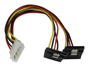 StarTech .com Câble répartiteur d'alimentation en Y LP4 vers 2 SATA à angle droit et verrouillage 30 cm - miniature 1