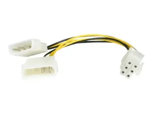 StarTech .com Câble adaptateur d'alimentation LP4 Molex vers carte graphique PCI Express 6 broches de 15 cm - miniature 5