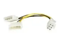 StarTech .com Câble adaptateur d'alimentation LP4 Molex vers carte graphique PCI Express 6 broches de 15 cm - miniature 2