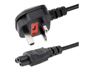 StarTech .com Cordon d'alimentation en trèfle BS1363 vers IEC 320 C5 2m pour PC portable - miniature 1