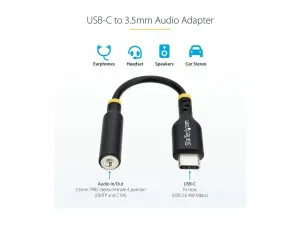 StarTech .com USB-C Audio Adapter to 3.5mm TRRS Jack, Headphone Aux Dongle - miniature 3