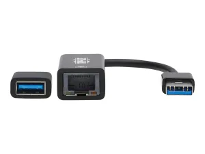 Eaton Tripp Lite Series USB-C, USB-A to RJ45 Gigabit Ethernet Network Adapter (2xM/F), USB 3.2 Gen 1, Black - miniature 2