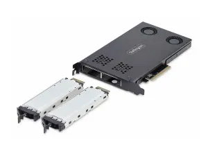 StarTech .com Dual-Bay M.2 NVMe SSD Removable Mobile Rack for PCIe x8 Slot - miniature 5