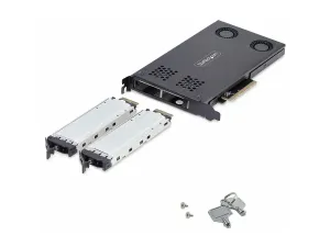 StarTech .com Dual-Bay M.2 NVMe SSD Removable Mobile Rack for PCIe x8 Slot - miniature 3