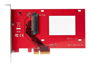 StarTech .com U.3 to PCIe Adapter Card, PCIe 4.0 x4 Adapter For 2.5" U.3 NVMe SSDs, SFF-TA-1001 PCI Express Add-in Card for Desktops/Servers, TAA Compliant - miniature 1